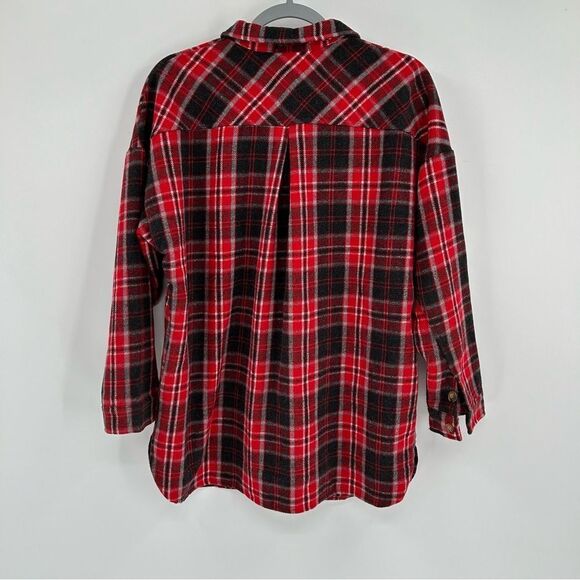 Women’s Better Be Red oversized Flannel Button Up Small - Picture 2 of 7